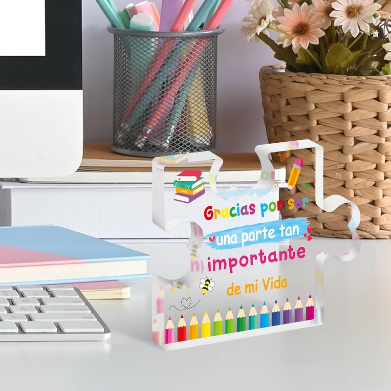 Yopyame Spanish Teacher Appreciation Gifts - Regalos para Maestra Acrylic Gift for Teacher Thank You Gifts for Teacher from Students End of Year Graduation Christmas Birthday Gift for Teachers - Image 5